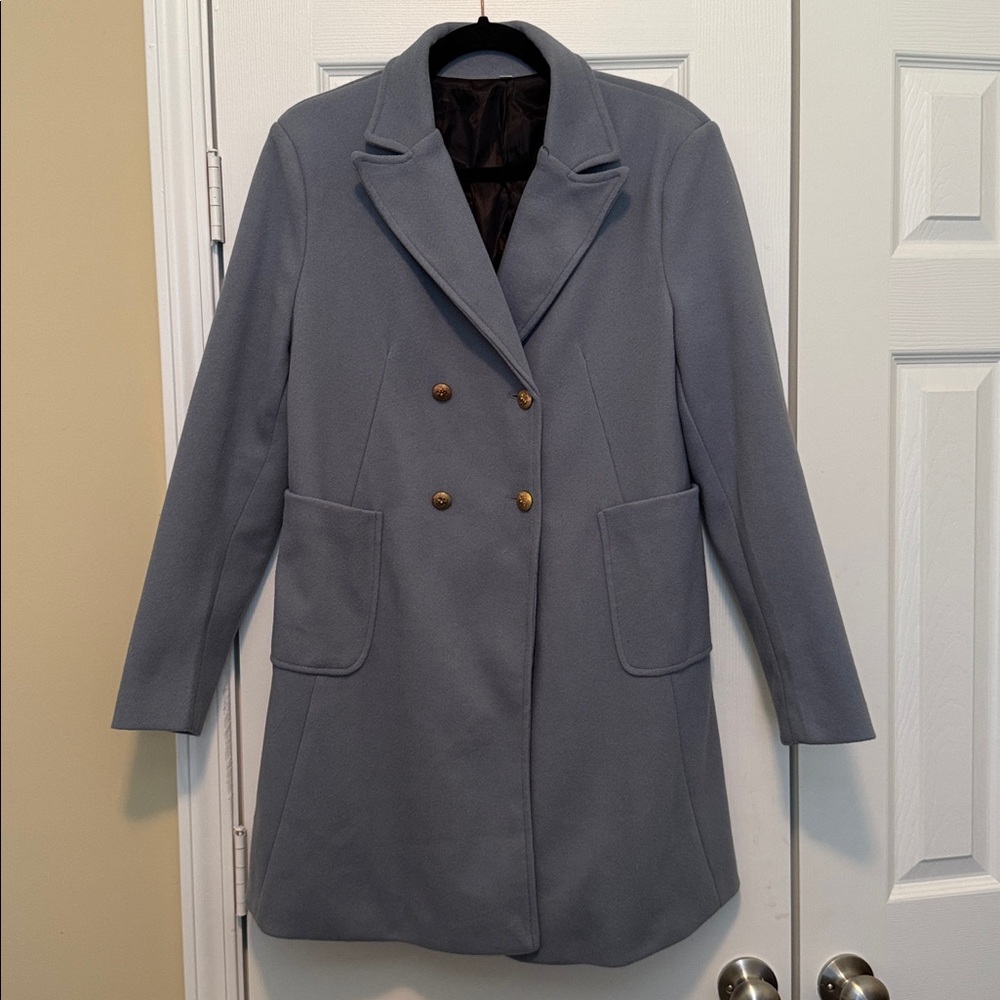 Double-Breasted Blue Gray Coat